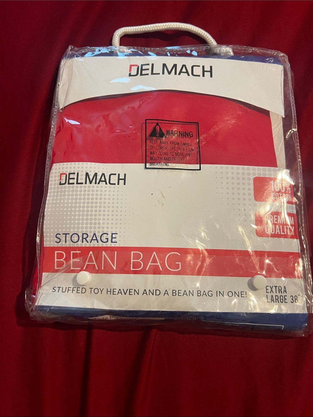DELMACH Red and Blue Storage Bean Bag